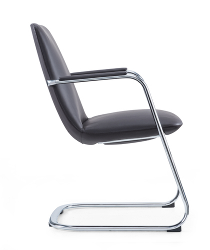 כסא אורח מפואר דגם  CHAIREXPRESS DESIGN ריפוד ד.עור שחור מסדרת המותג ang75