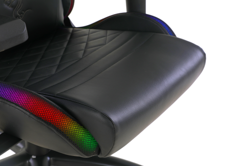 תקריב מושב כיסא Dragon SPACE Plus RGB – ריפוד ותפרים
