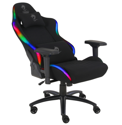 כיסא גיימינג Dragon SPACE Plus כולל שלט עם תאורת RGB צבע שחור/בד 
