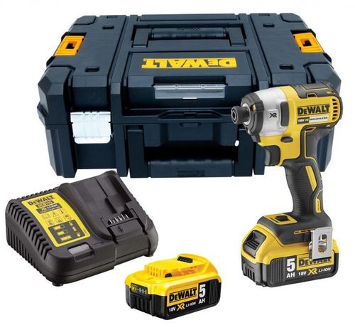 מברגת אימפקט נטענת בראשלס + 2 סוללות 4 אמפר DeWalt DCF887P2 18V 