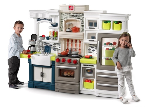 המטבח המושלם לילדים עם 78 אביזרי משחק, מכונת פופקורן, מקרר ותנור מאירים 8675