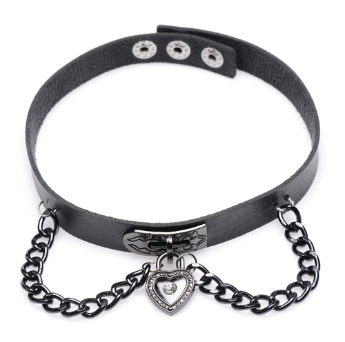 קולר קינקי לב גוטי   XR Brands -Gothic Heart Chain Choker 
