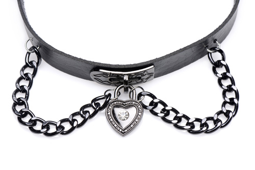 קולר קינקי לב גוטי   XR Brands -Gothic Heart Chain Choker 