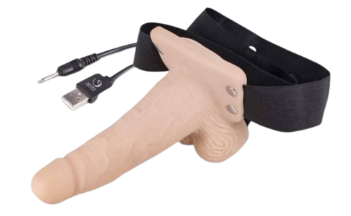 תותב סטרפאון נטען 7 מצבי רטט  לגבר Seven Creations - Vibrating Hollow Strap On