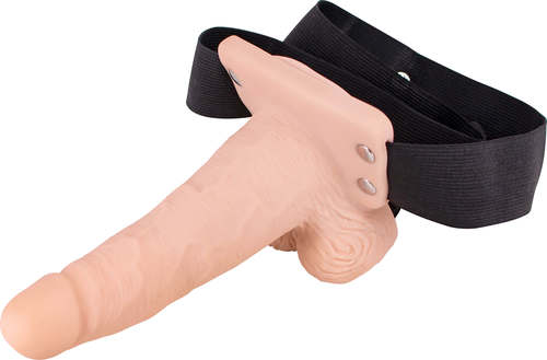 תותב סטרפאון נטען 7 מצבי רטט  לגבר Seven Creations - Vibrating Hollow Strap On