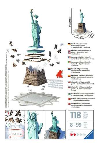 פסל החירות 3D פאזל 108 יחידות Ravensburger 