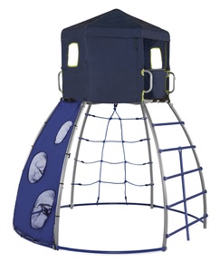 כיפת טיפוס חבלים וסולמות עם בית עליון, קליעה למטרה בגובה 2.6 מטר