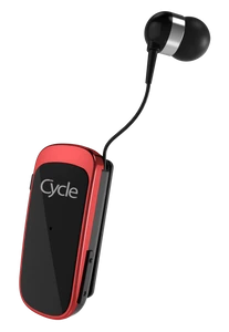 אוזניה אלחוטית Cycle Collar עם חוט נשלף - צבע אדום