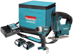 סט ליתיום 10.8V/12V אימפקט וג’יקסו דגם CLX218 תוצרת Makita