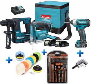 סט 12V אימפקט, פטישון וג’יקסו דגם CLX220+מגוון מתנות