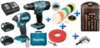 סט 18V מקדחה+אימפקט BL ללא פחמים DLX2250RME סוללות 4AH+מגוון מתנות