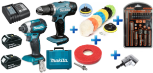 סט 18V מקדחה+אימפקט BL ללא פחמים DLX2250RME סוללות 4AH+מגוון מתנות