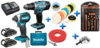 סט 18V מקדחה+אימפקט BL ללא פחמים DLX2250RYE סוללות 1.5AH ומטען+מגוון מתנות