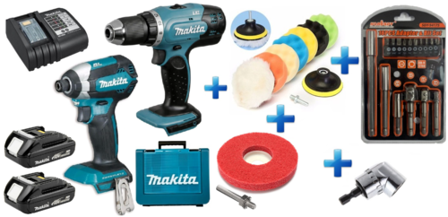 סט 18V מקדחה+אימפקט BL ללא פחמים DLX2250RYE סוללות 1.5AH ומטען+מגוון מתנות