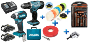סט 18V מקדחה+אימפקט BL ללא פחמים DLX2250RYE סוללות 1.5AH ומטען+מגוון מתנות