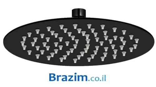 ראש מקלחת עגול נירוסטה 25 מבית ורד Vered בגימור שחור דגם 6032.