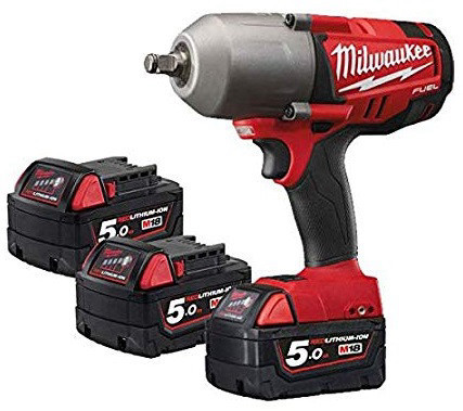 מפתח אימפקט 950NM למומנט גבוה + 3 סוללות 5AH מבית Milwaukee