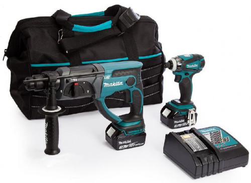 סט 18V מברגת אימפקט + פטישון + 3 סוללות 5AH מבית MAKITA