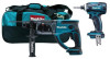 סט 18V פטישון+אימפקט+2 סוללות 5AH דגם DLX2090 מבית Makita
