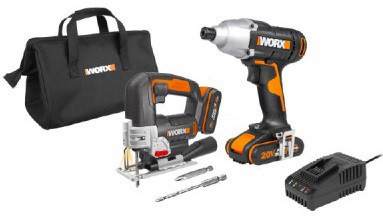 קיט מברגת אימפקט ומסור אנכי 20V דגם WX962 מבית WORX
