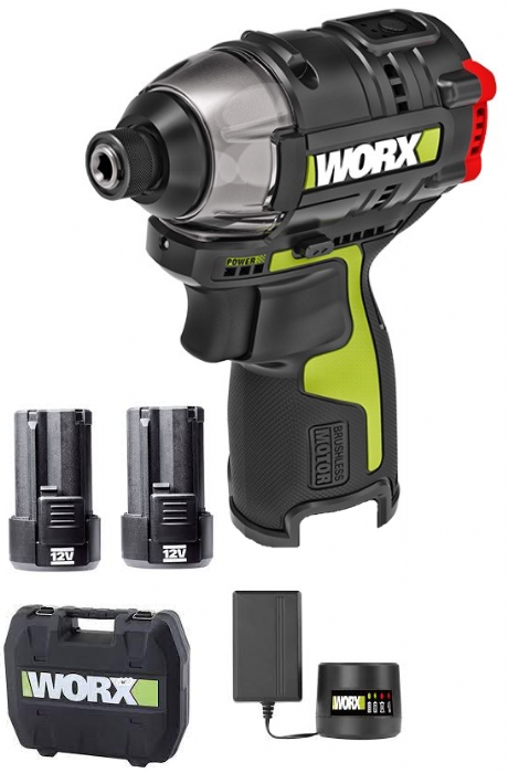 מברגת אימפקט 12V + שתי סוללות 1.5AH מבית WORX