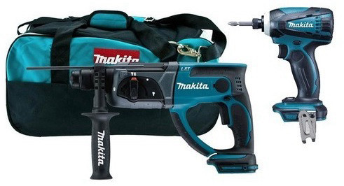 סט 18V פטישון+אימפקט+3 סוללות 5AH דגם DLX2090 מבית Makita