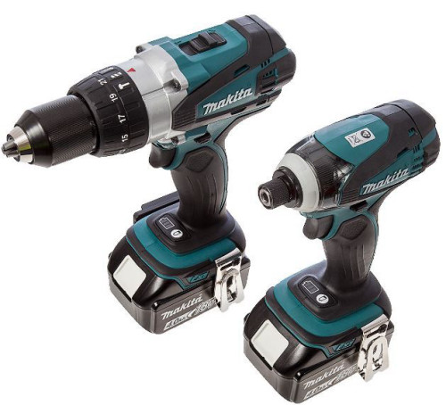 סט מברגה + אימפקט 18V כולל 2 סוללות 4AH מבית Makita