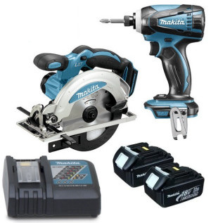 סט מברגת אימפקט ומסור עגול נטענים מבית Makita