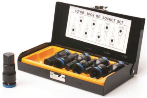 מארז - 8 יחידות - בוקסות אלן אימפקט 5-19MM D1/2 מבית KING TOOLS