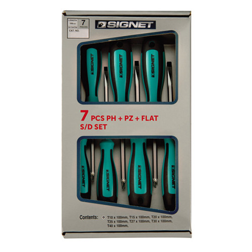 סט מברגים PH+PZ+שטוח 7 יח SIGNET