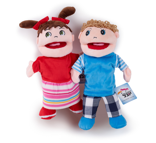 זוג בובות כפפה ילד ילדה דיבוב
