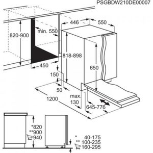 מדיח כלים צר אינטגרלי מלא אלקטרולוקס Electrolux EEM43200L