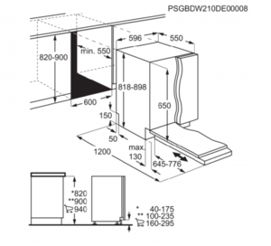 מדיח כלים אינטגרלי מלא Electrolux דגם EEQ47200L  אלקטרולוקס