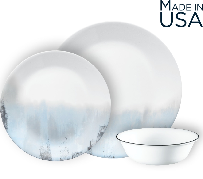 סט צלחות 18 חלקים, טרנקיל ריפלקשן | Corning Ware Tranquil Reflection