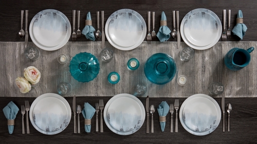 סט צלחות 18 חלקים, טרנקיל ריפלקשן | Corning Ware Tranquil Reflection