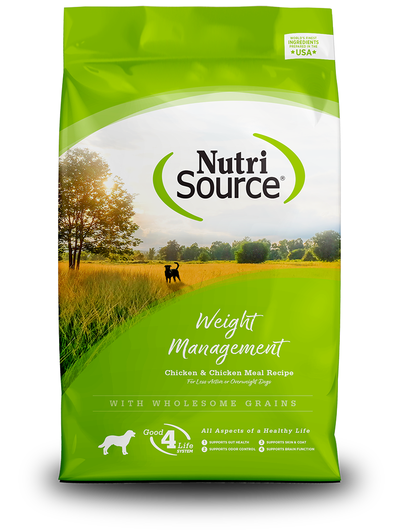 נוטרי סורס Weight Management Nutri Source מזון לכלב בוגר לכל הגזעים דיאטטי עוף ואורז 13.6 ק"ג