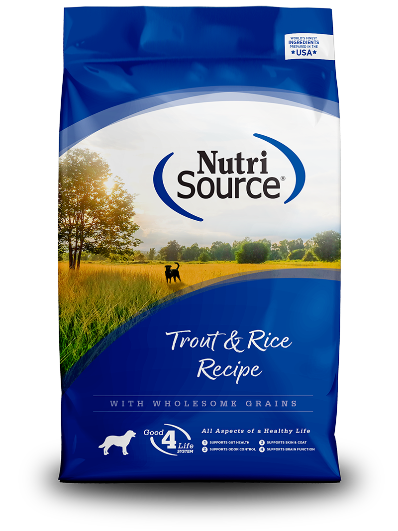 Nutri Source נוטרי סורס מזון לכלב 2.3 ק"ג על בסיס דג פורל ואורז
