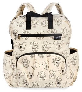 תיק החתלה גדול עם רצועות גב, 3 תאים פנימיים ו 2 תאי בקבוק - מיקי ומיני בז