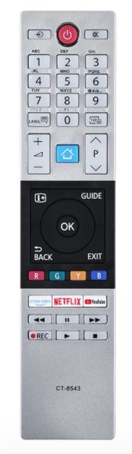 שלט תואם לטלוויזיה טושיבה TOSHIBA SMART TV דגם : CT-8543