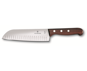 סכין סנטוקו להב מחורץ ידית Rosewood
