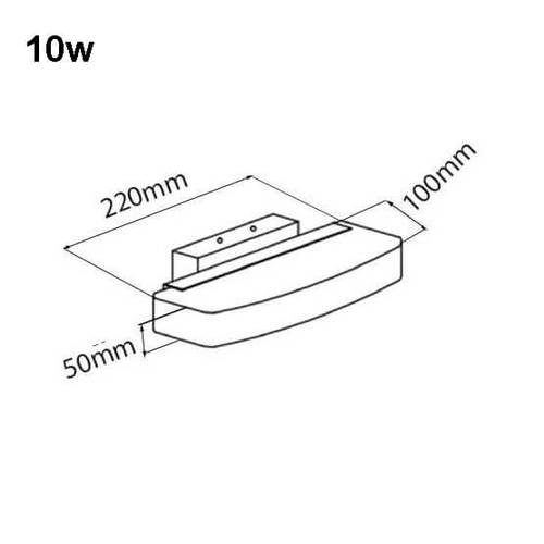 קיר אקריל מאורך טמפה 10W לבן / שחור CCT