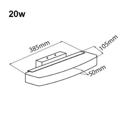 קיר אקריל מאורך טמפה 20W לבן / שחורTAMPA