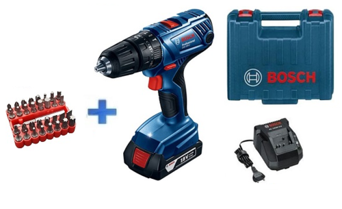 מקדחה 18V רוטטת GSB180LI סוללה 2AH+ביטים