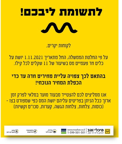 מס הפלסטיק החל מה-1/11/2021