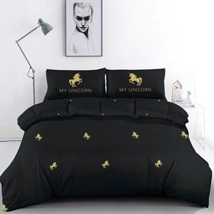 סט מצעים זוגי 100% כותנה Black & Gold Cotton 16