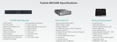 מערכת חדרי צוותים של Microsoft לחדרי ישיבות Yealink MVC400-C2