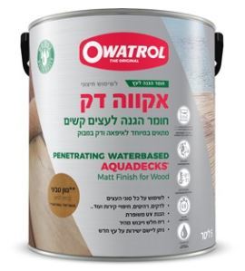 אקווה דק - צבע חודרני להגנה לעץ על בסיס מים 1 ליטר Owatrol Aquadeks 