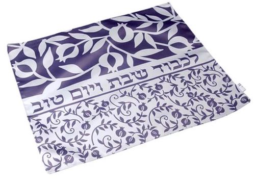 כיסוי חלה רימונים אפור לכבוד שבת ויו