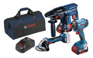 סט 3 כלים Professional 18V- Li כולל 2 סוללות 5Ah מבית BOSCH