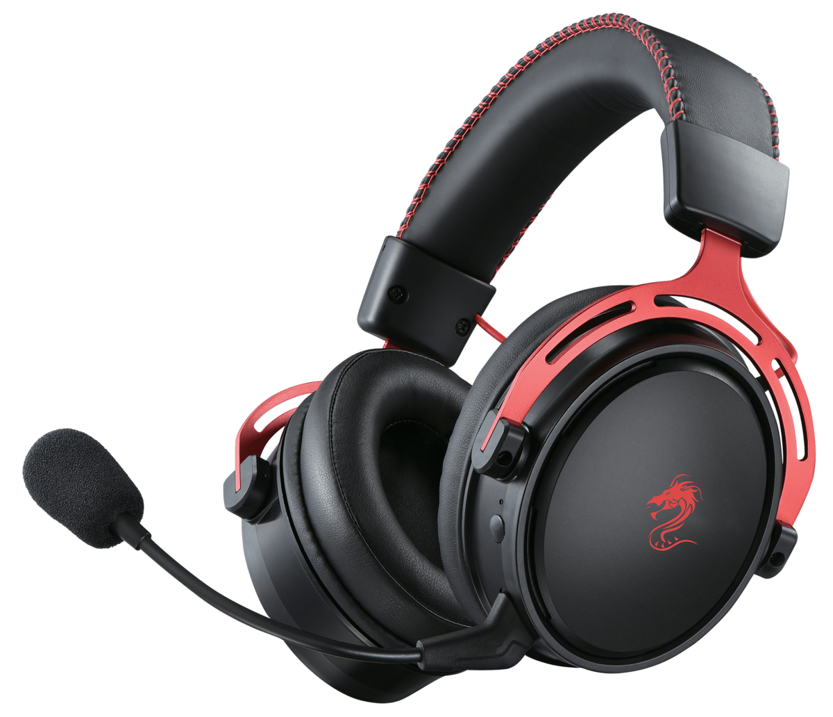 אוזניות ‏אלחוטיות Dragon Titanium Wireless Headset צבע אדום